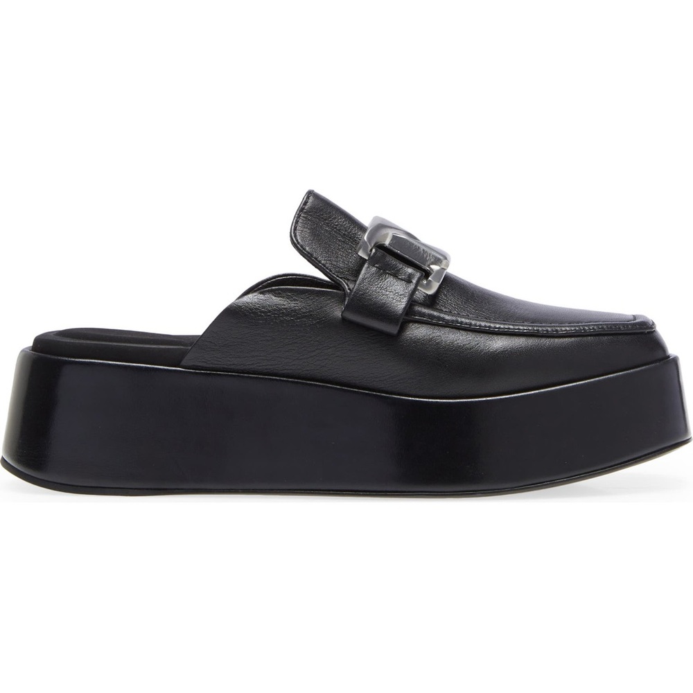 Rag & Bone Logan leather silver chain loafer mule slide platform flatform size 9 - Picture 3 of 16